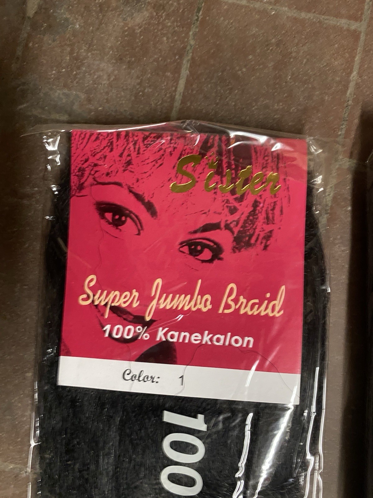 90 Sister Super Jumbo Braid Color 1 100% kanekalon