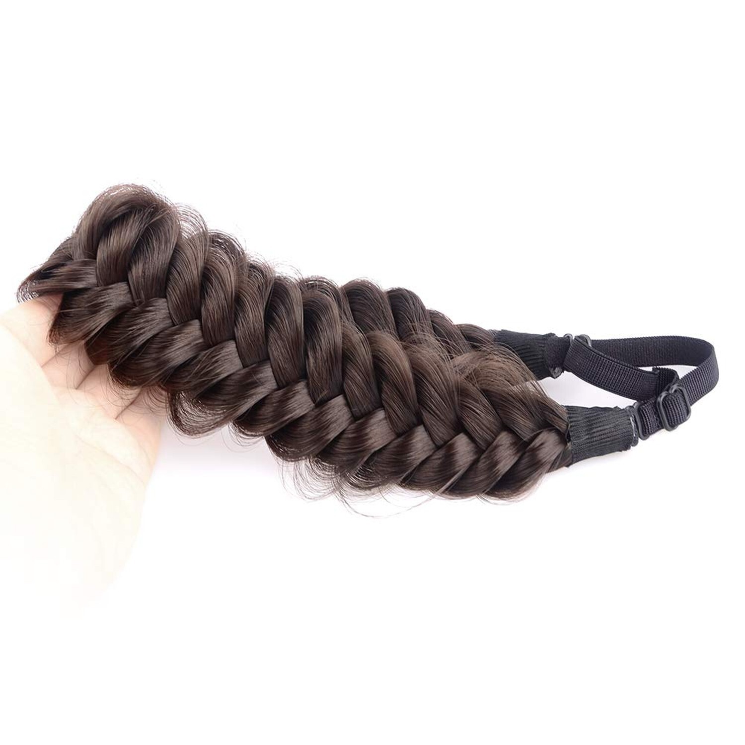 Messy Wide 2 Strands Synthetic Hair Braided Headband Classic Chunky Braid Hea…