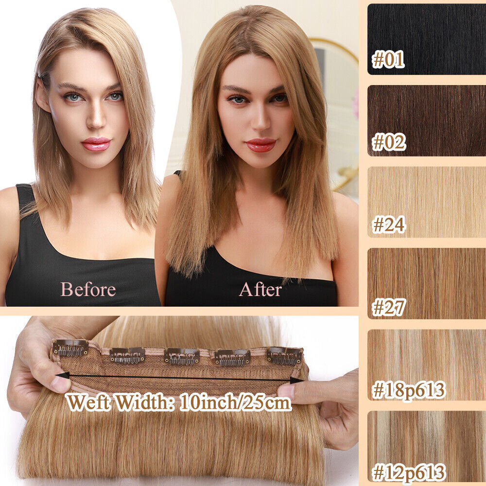 THICK One Piece Clip In 100% Remy Human Hair Extensions Remi 3/4 Full Head Ombre