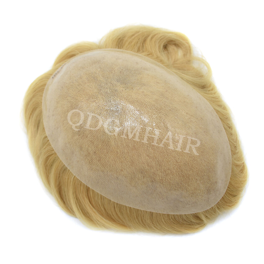 Full Poly Mens Toupee Hairpiece All Skin PU Hair Replacement System Wigs for Men