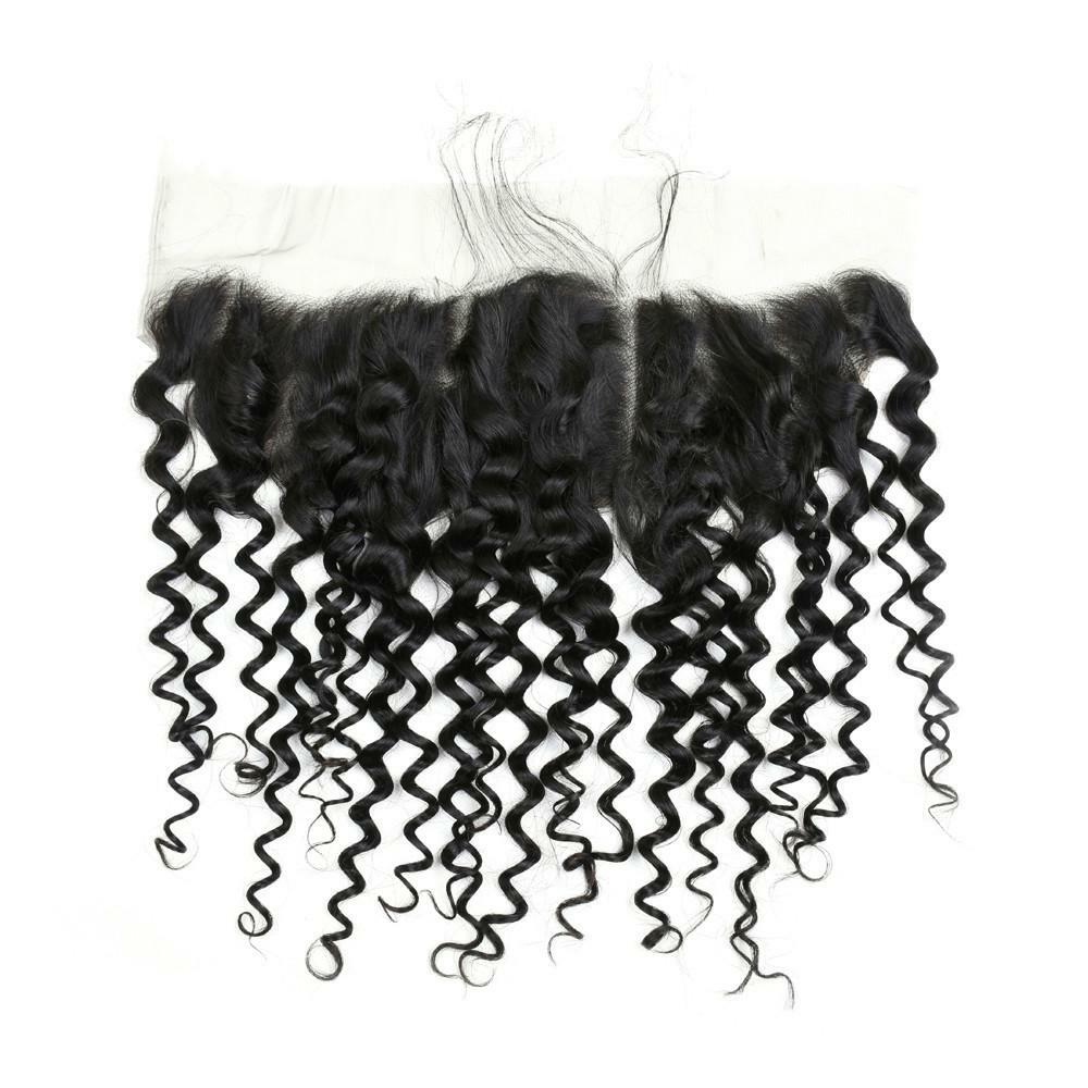 Ustar Natural Black Virgin Natural Wave Hair 2 Bundles with Frontal