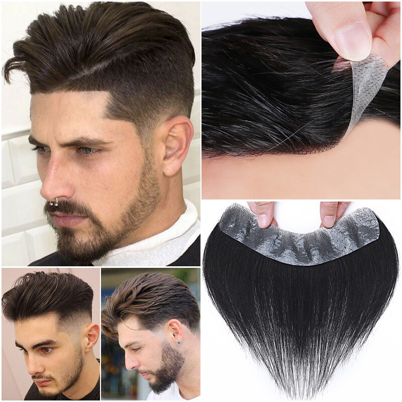 Fine Mono Toupee Men’s Hairpiece Human Hair Replacement System Hand Tied Wavy US