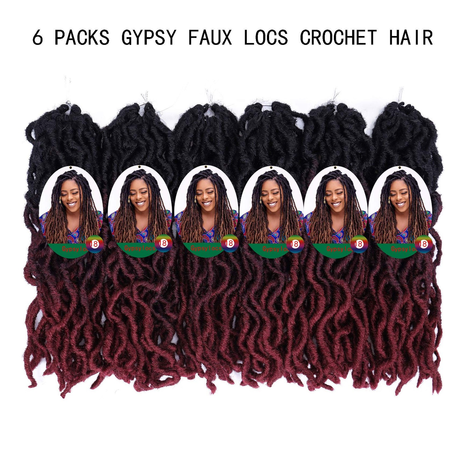 14 Inch Goddess Faux locs Crochet Hair 6 Packs/Lot Soft Gypsy Locs Wavy Croch…