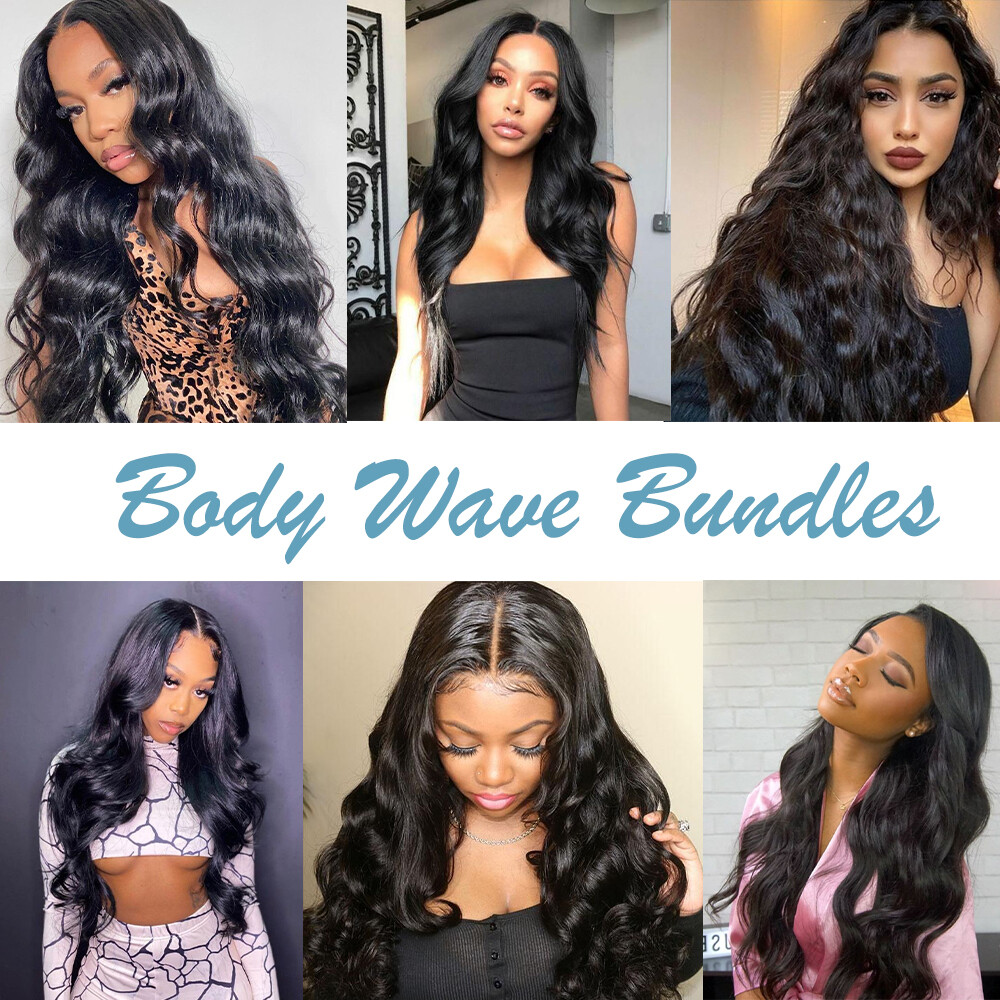 16″ 18″ 20″ 24″ as Human Hair Bundles Body Wave Black For Women Synthetic Hair