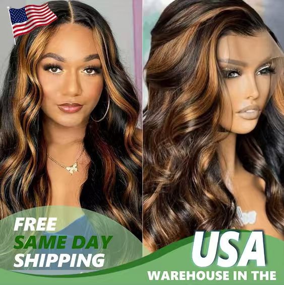 13×4 Body Wave Ombre 1B/30 Lace Front Wigs Transparent Lace Wigs