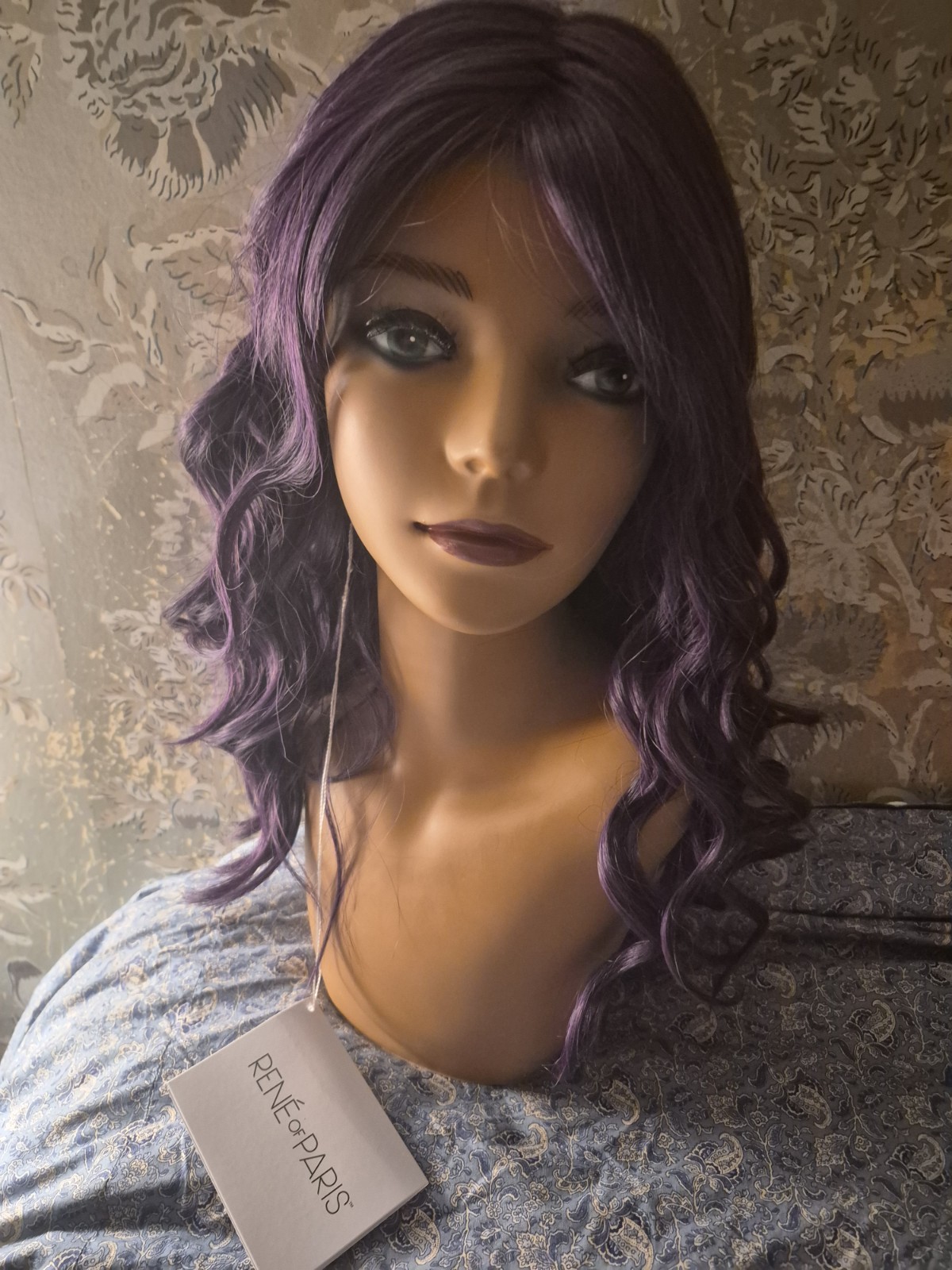 René of Paris Lush Wavez Wavy Synthetic Heat-Resistant Wig Classic Cap Purple