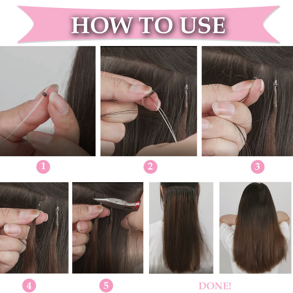 50g-100g Nano Ring Loop Micro Bead Tip Real Human Remy Hair Extensions Full Head