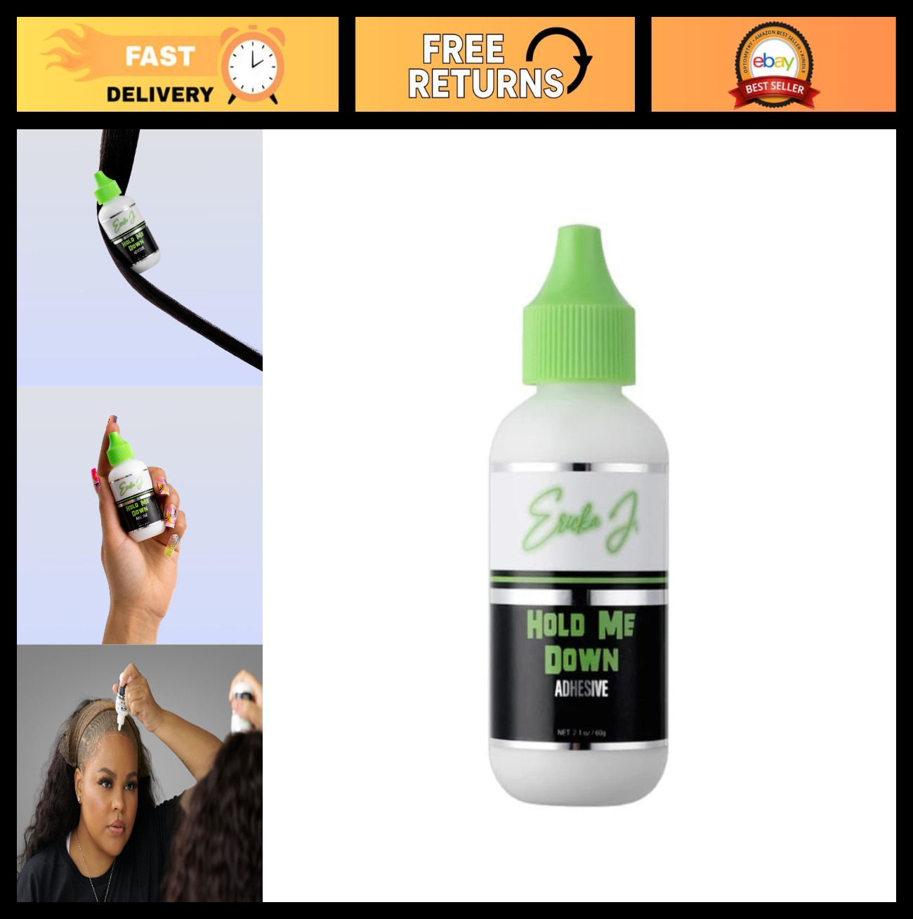 Waterproof Lace Wig Glue – Strong Hold, Quick Drying, Sweat & Water Resistant, 6