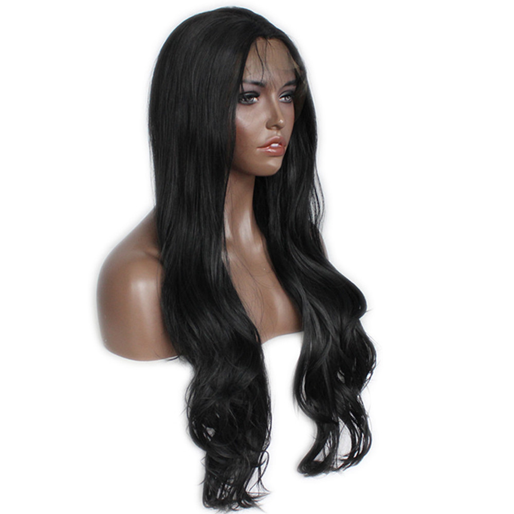 Glueless Lace Front Full Wig 360g 24″ Women Body Wave Wavy Wig With Baby Hair