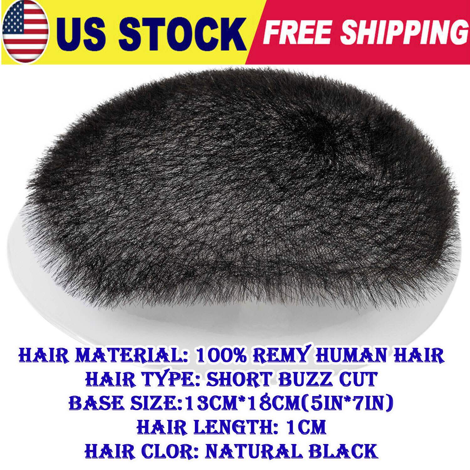 Invisible Ultra Thin Skin Mens Toupee Human Hair Replacement PU Systems Buzz Cut