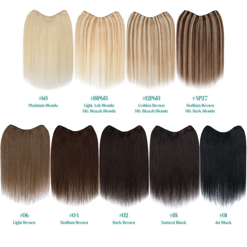 Thick V-Shape One Piece Clip In Highlight Remy Human Hair Extensions Full Head