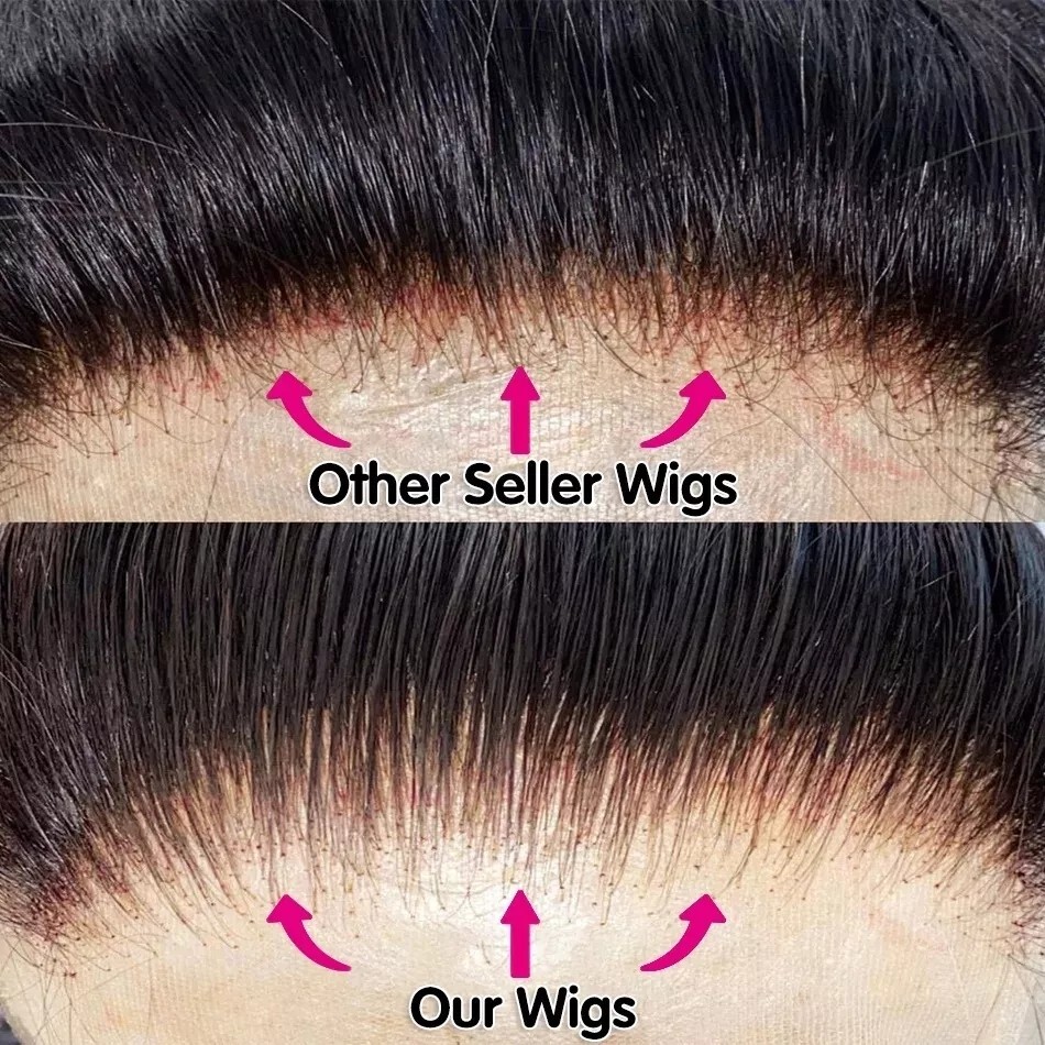 28 inch 6×4 Raw Brazilian Human Hair Transparent Lace Front Pre Plucked Knots