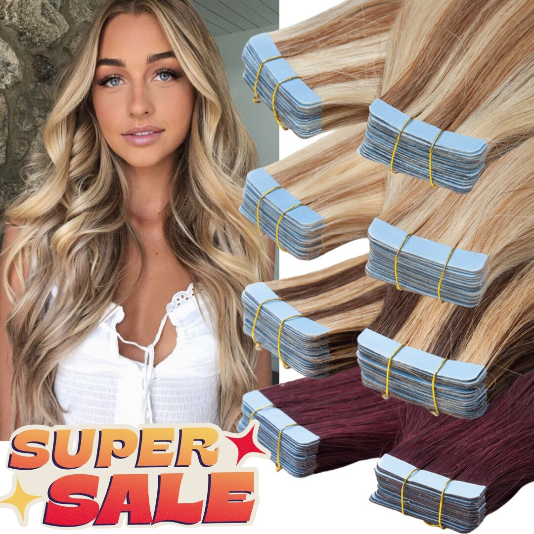 10PCS 20PCS Tape In Extensions 100% Real Remy Human Hair Skin Weft Invisible US