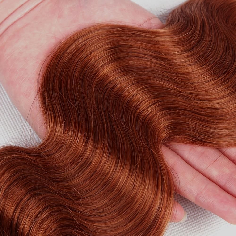 Human Hair Bundles Body Wave Reddish Brown 18 20 22 Inch 3pcs Weave