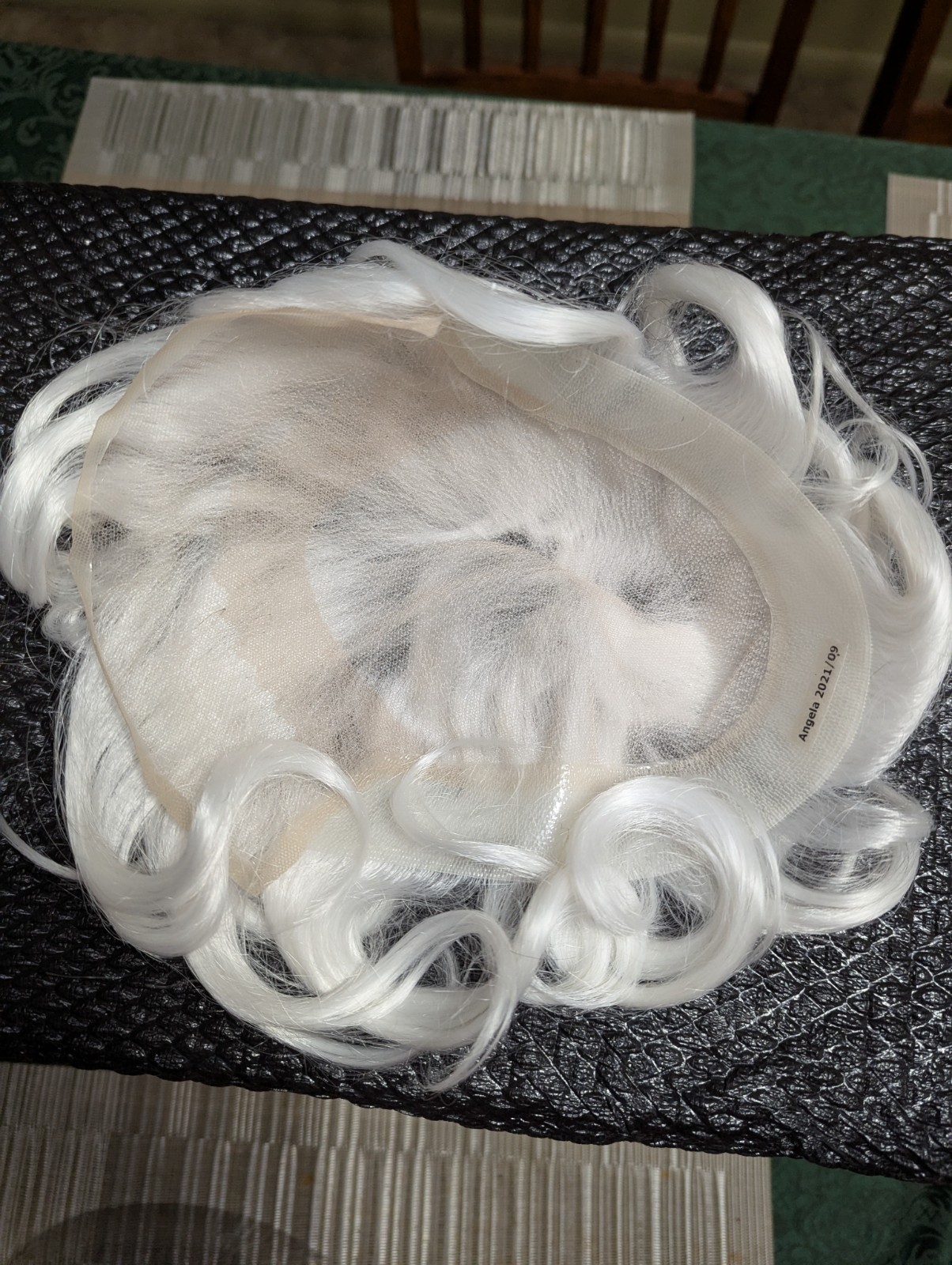 High-quality Synthetic Handmade 7 By 9 1/2 Size Toupee Hair Unit Color White #60