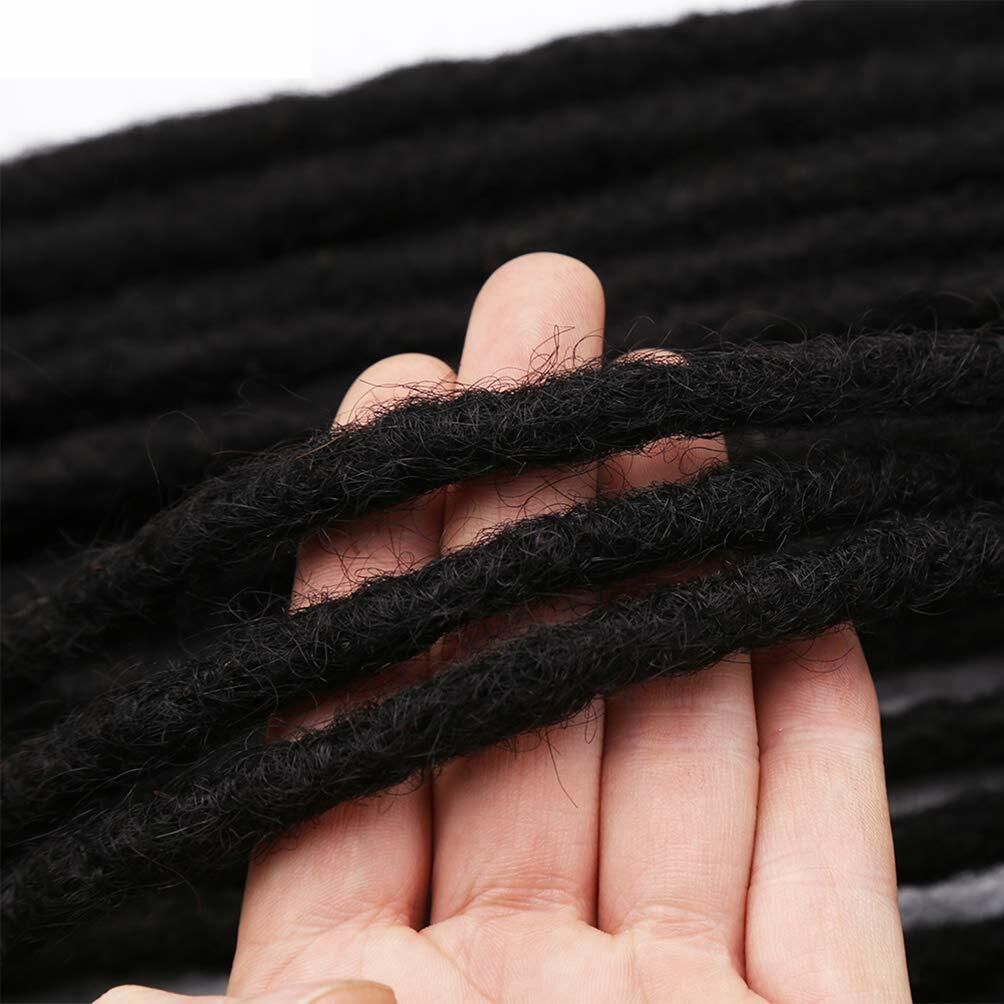 100% Human Hair Dreadlocks Handmade Permanent Afro Loc Extensions NaturalBlack1B