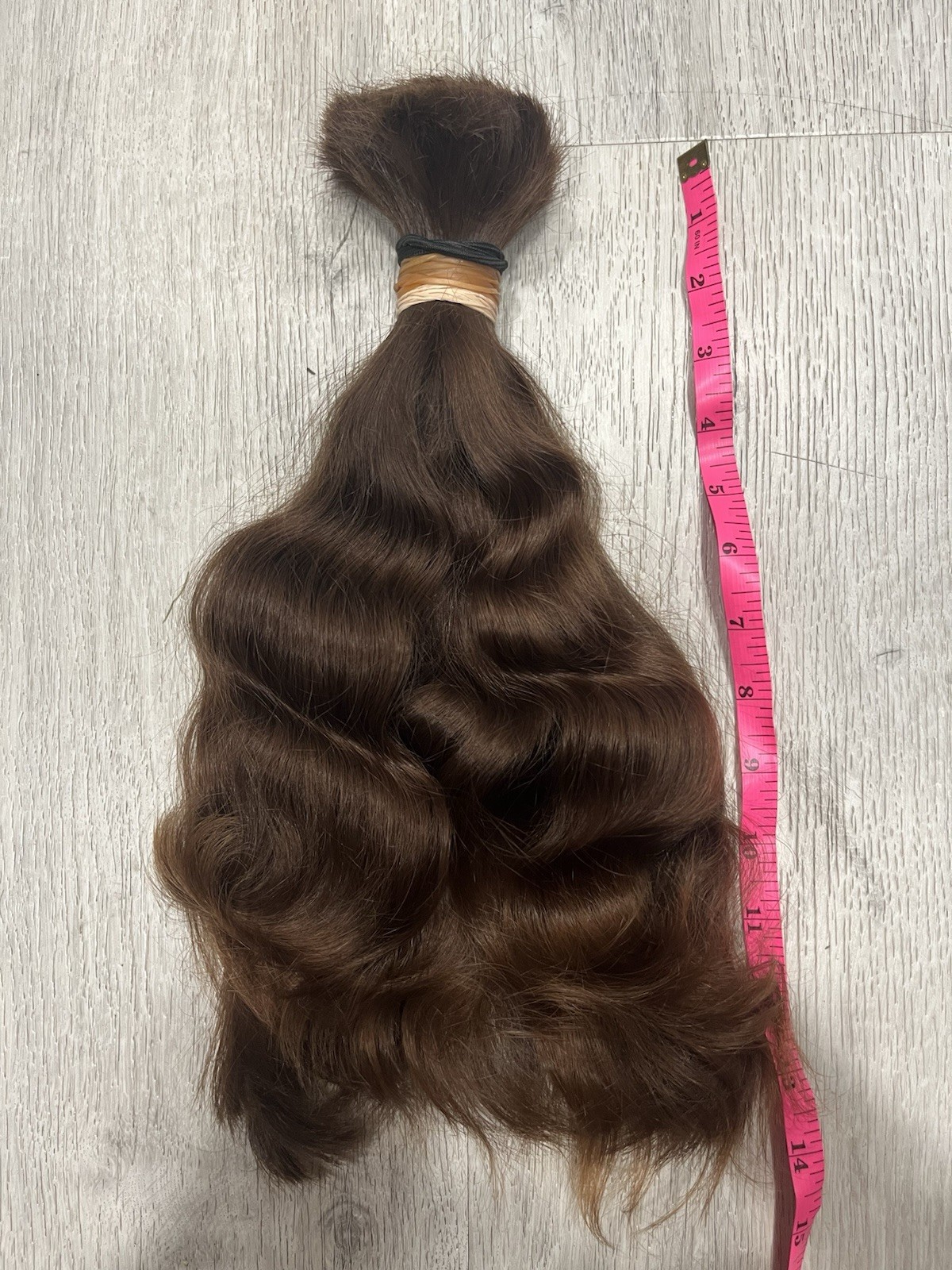 Real human hair cut Heavy ponytail 13-14 In 7.08 From Young Woman, Medium Brown