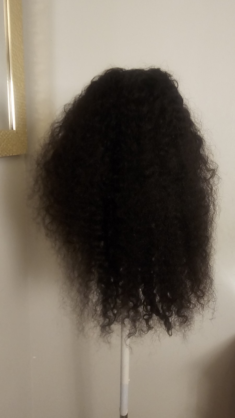 High Quality regular Top Black 20″ curly 100% Virgin Human Hair Lace Wig