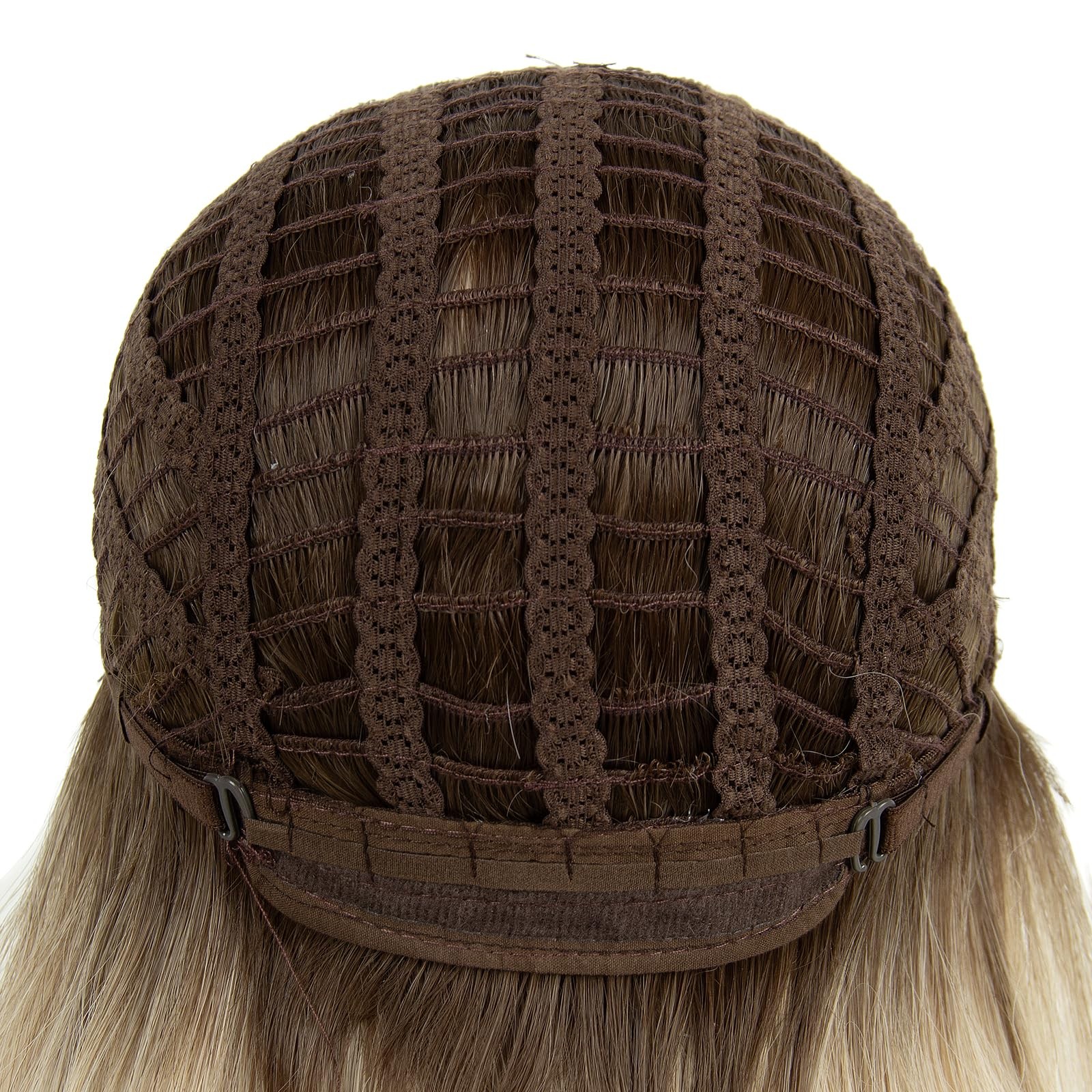 Long Wavy Synthetic Wig, Blonde Ombre with Dark Roots, 24 Inches