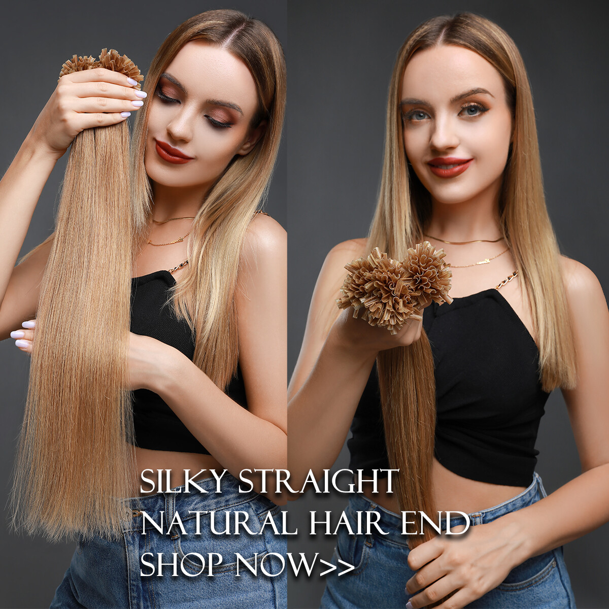 Nail U Tip THICK Keratin Real Remy Human Hair Extension 16-24 Thick Russian Glue