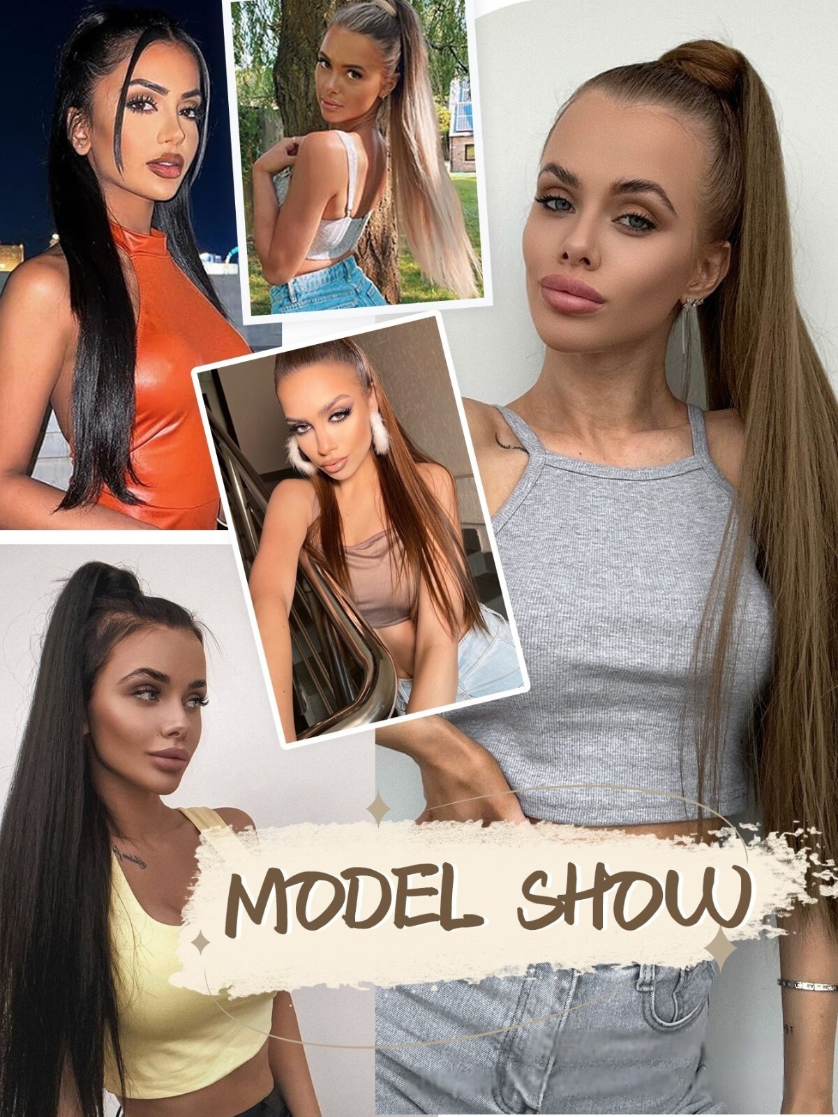 26″ Real Ponytail Claw Clip Hair Extension Pony Tail Thick Hairpiece in As Human