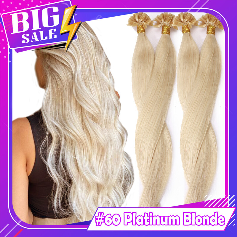 L Keratin Fusion Pre Bonded Nail U Tip 100% Remy Human Hair Extensions/Full Head