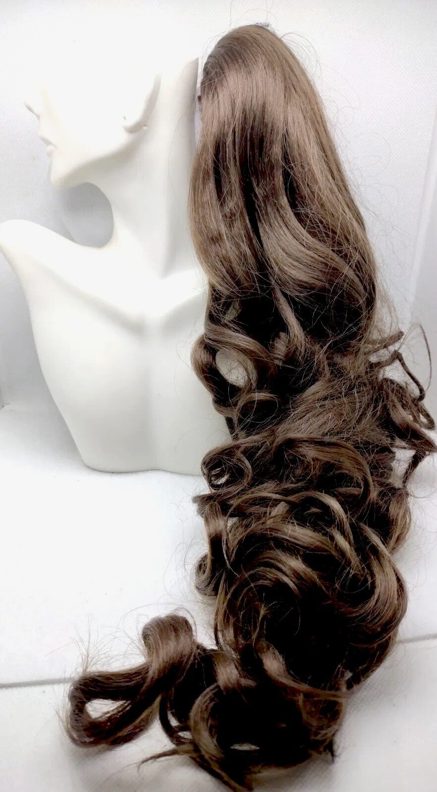 New! Pretty Shop 22″ / 140g Hair Extension Claw Clip Brunette H65 Curly