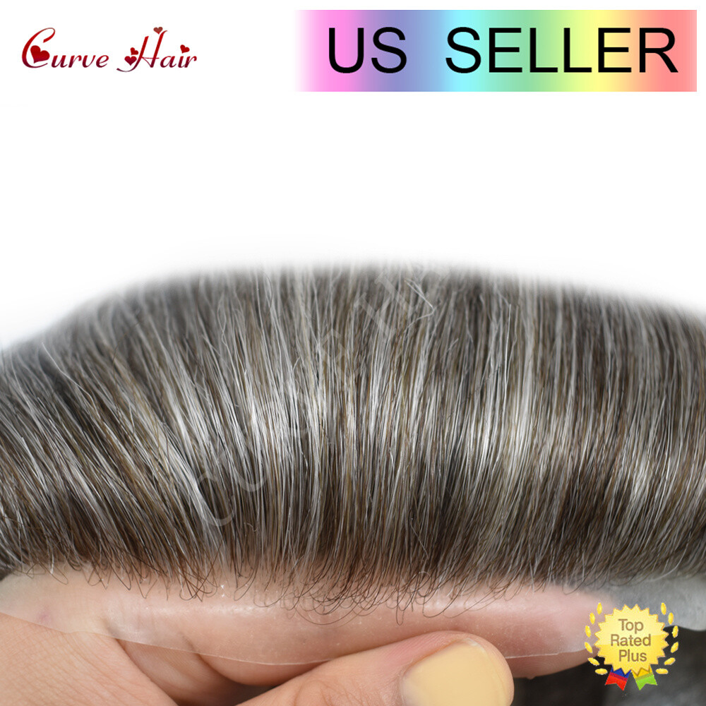 Mens Human Hair Replacement system French Lace Toupee Hair Piece Men Wig Units