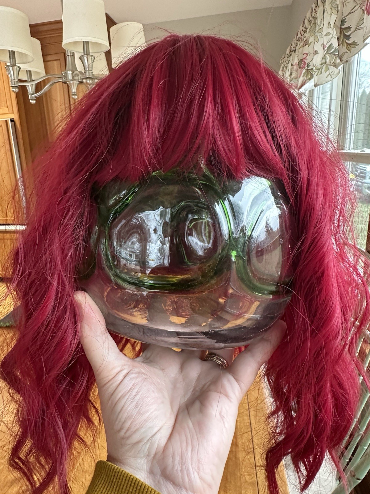 Magenta Pink Wefted Wig Bangs Wavy Hair Bob Cut Cosplay or Just for Fun!