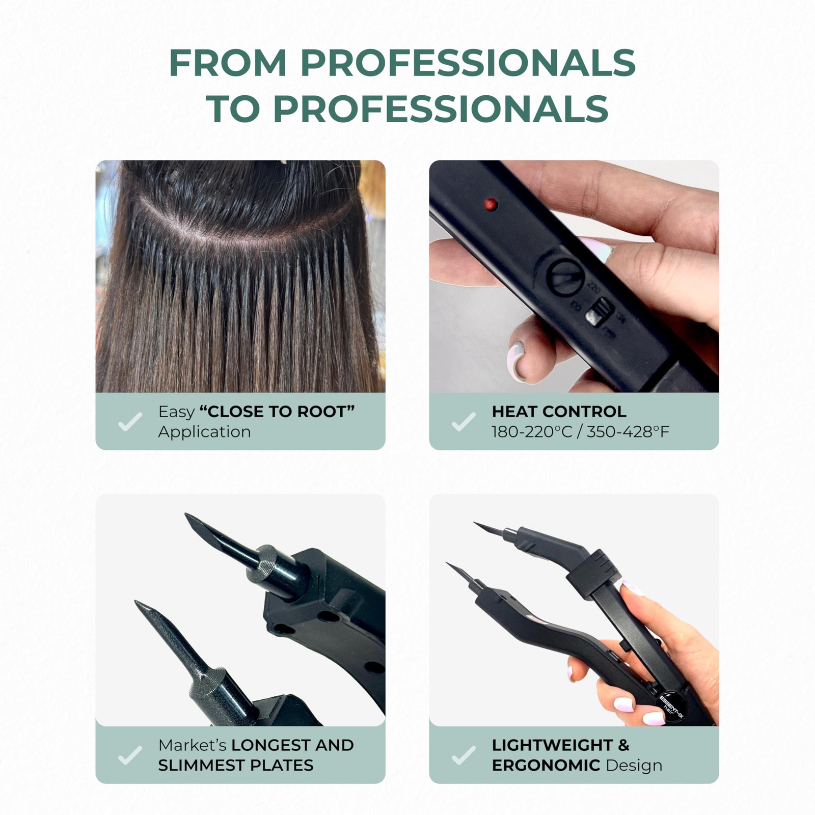 Professional Keratin Fusion Tool for Hair Extensions – Slim Long Heating Plat…