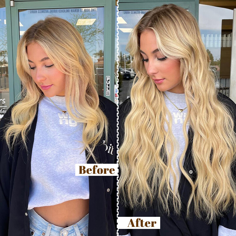 CLEARANCE Clip in Hair Extensions 100% Remy Human Hair Full Head One Piece Thick