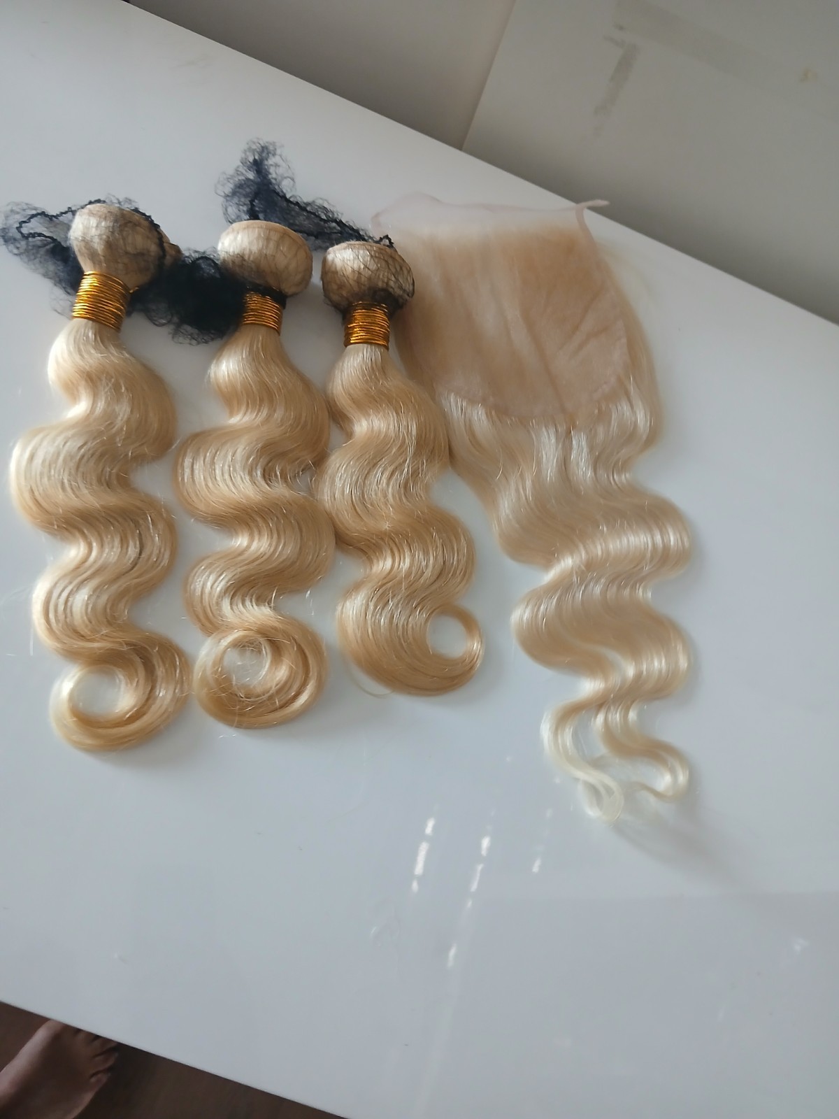 12A PERUVIAN VIRGIN HUMAN HAIR 14+14+14&14INCH 6X6 WIDER CLOSURE 613# BODY WAVE