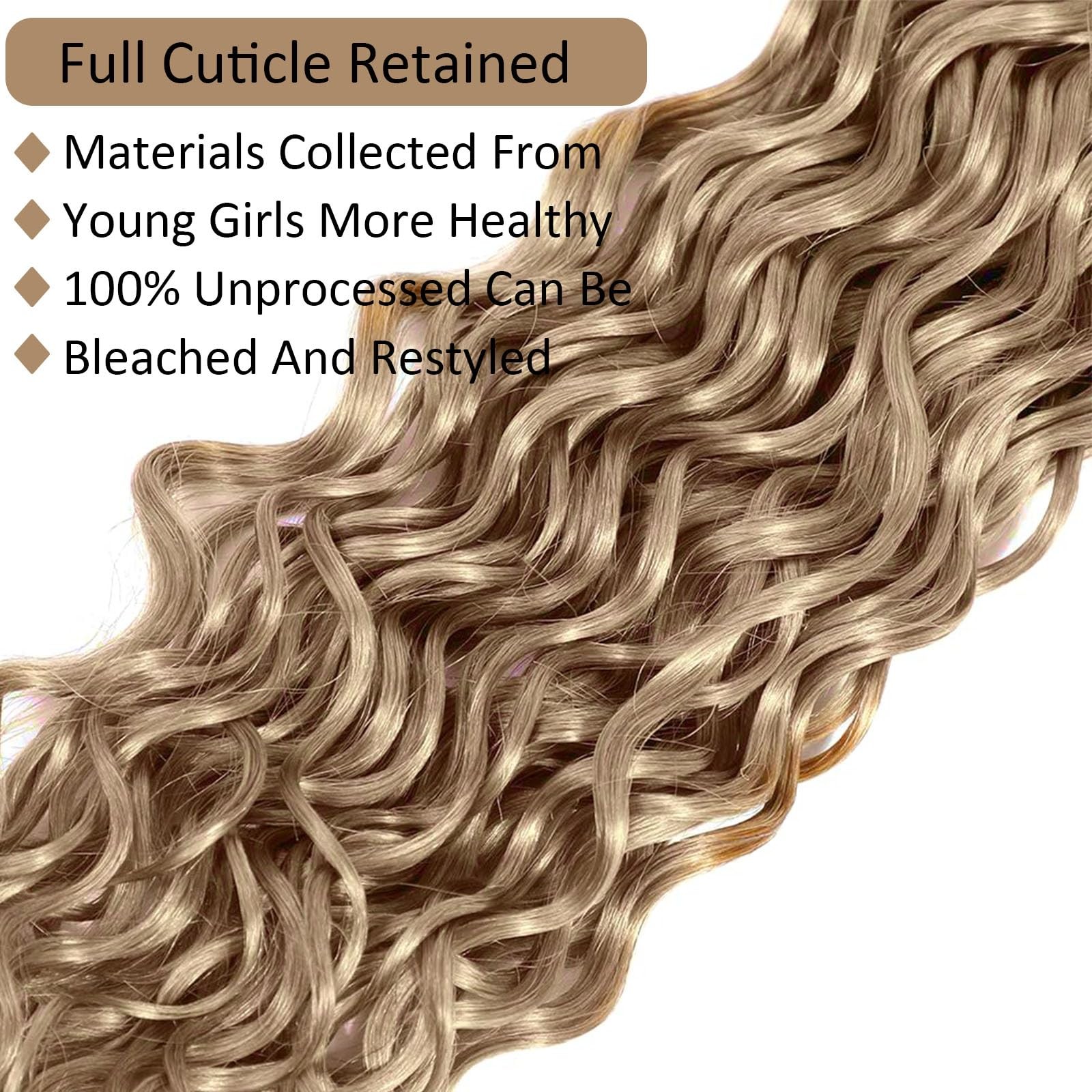 Honey Light Blonde Jerry Curl Bundles Human Hair 12A Raw Hair Color 22 Bundle…