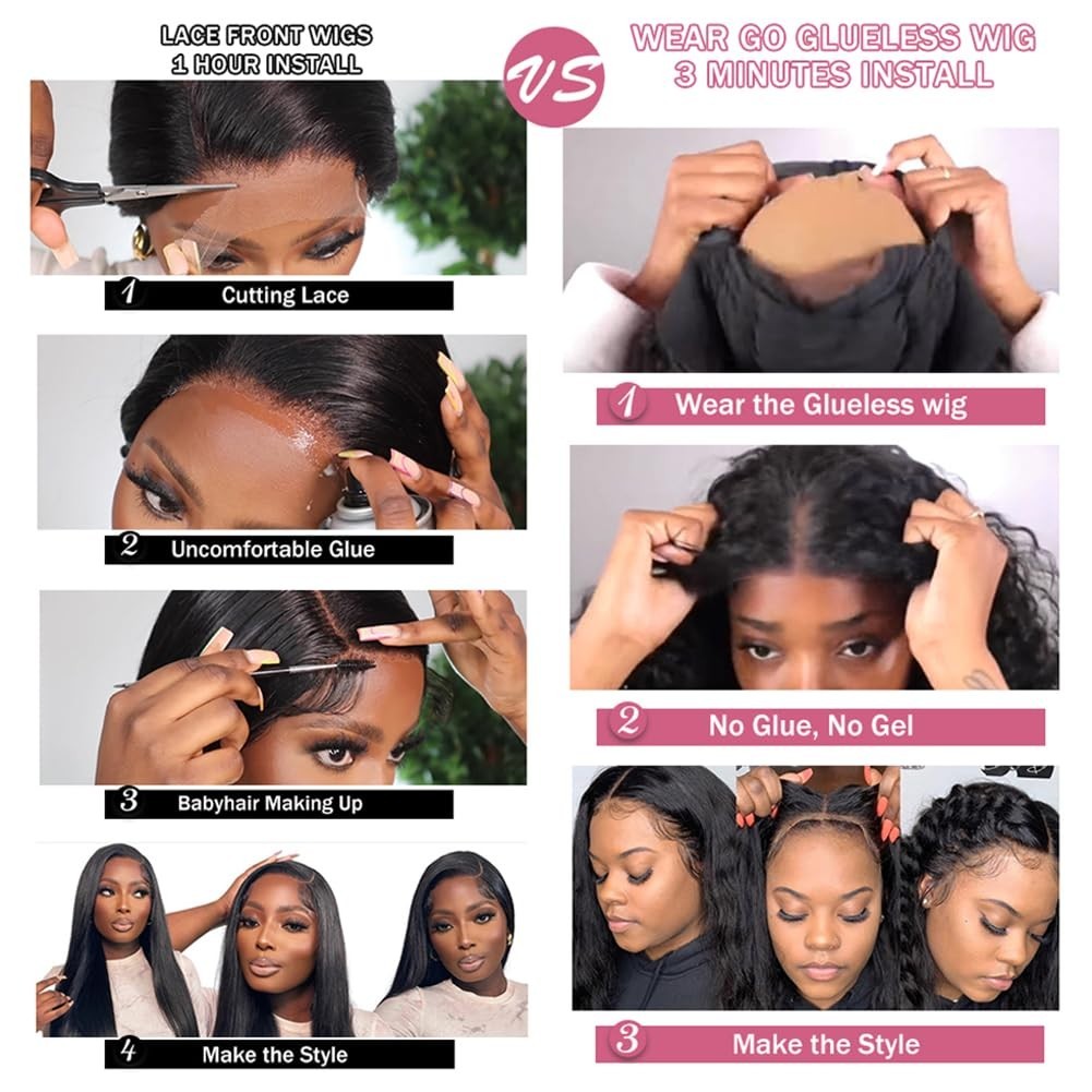 Wear and Go Glueless Wig Pre Cut 4×4 Lace Front Human Hair Wig Body Wave Wig