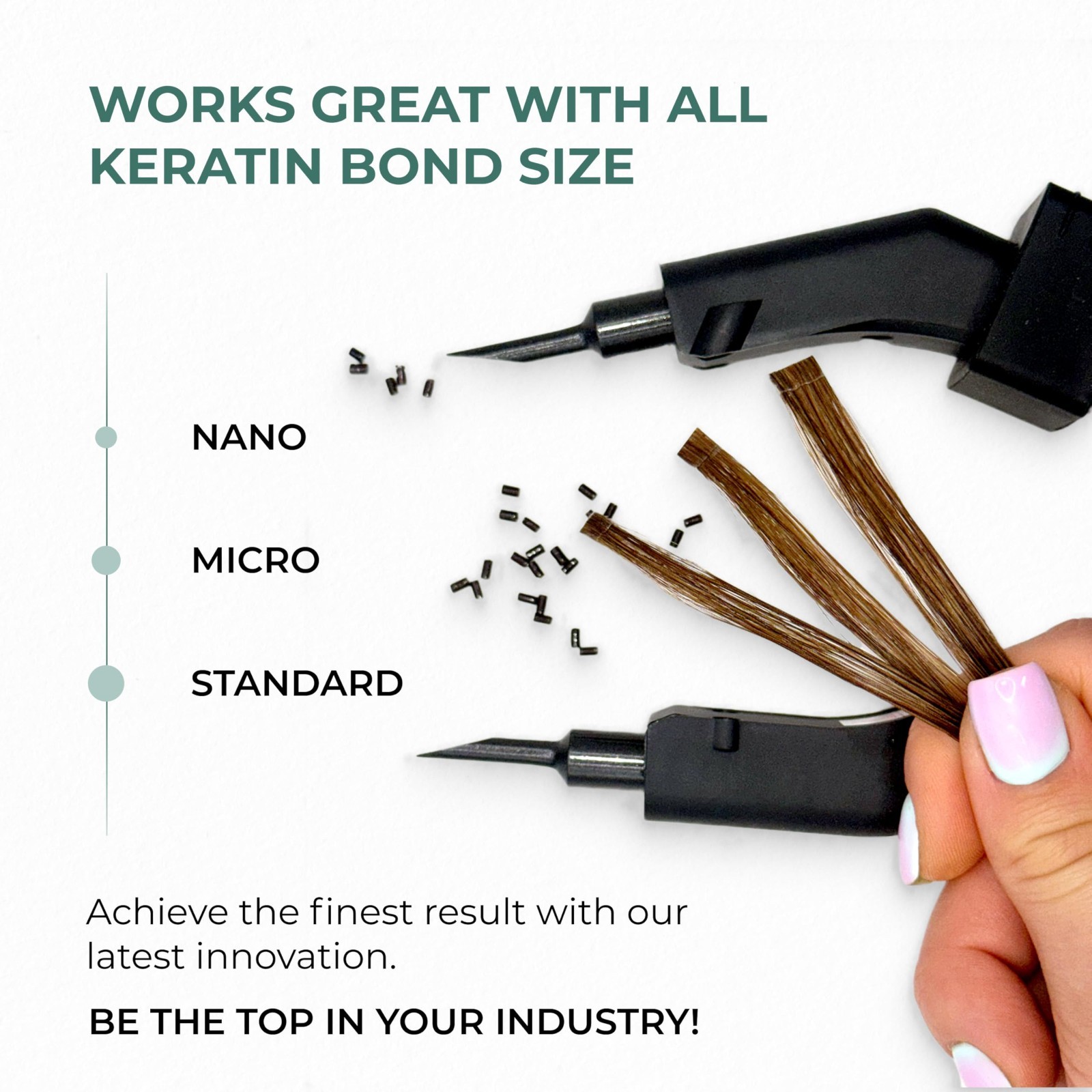 Keratin Fusion Tool for Hair Extensions – Adjustable Temp, Rapid Heat, Slim Plat