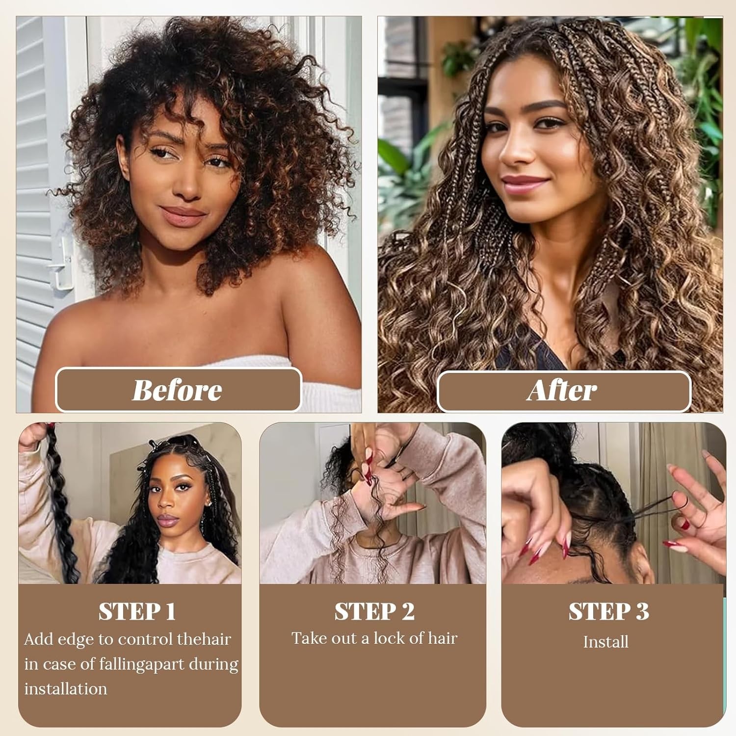 Human Braiding Hair Water Wave 2 bundle 100g Color 4P/27 50g/Bundle