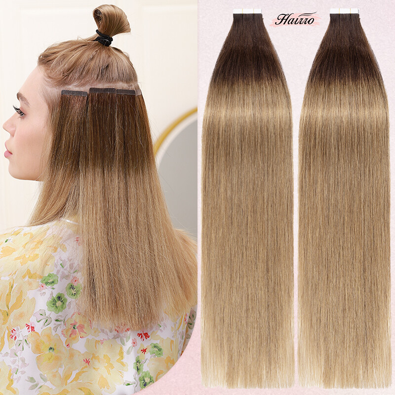 Thick Double Drawn Tape In Real Russian Remy Human Hair Extensions Skin Weft US