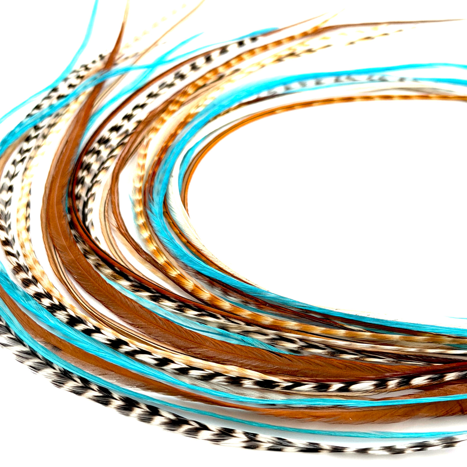 21 pcs. Feather Hair Extensions 10″-14″ + DIY Kit, Whiting Farms-Color of Choice