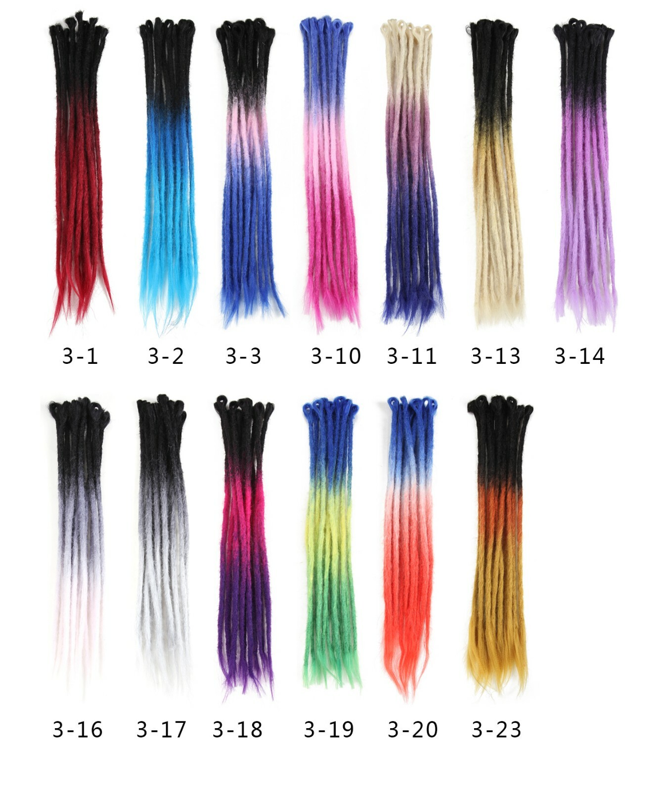 20inch Ombre Dreadlocks Hair Extensions Synthetic Crochet Braiding Dreads Loc