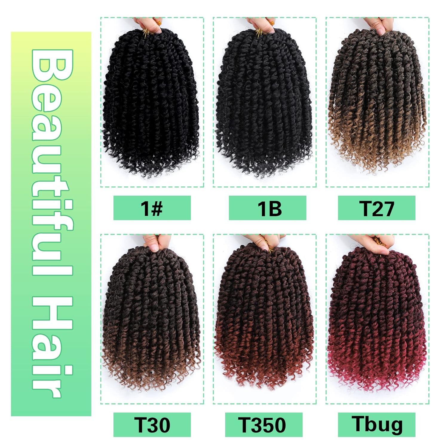 Passion Twist Crochet Hair 10Inch Passion Twist Hair 8 Packs Pre Looped Short Pa