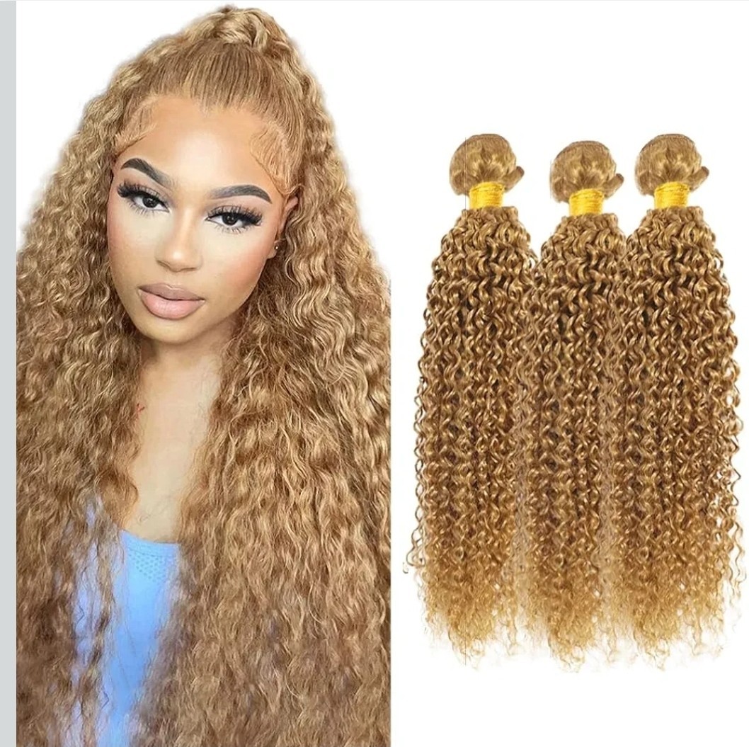 3 Bundles Human Hair 27# Color Jerry Curl 18″ 20″ 22″ Virgin