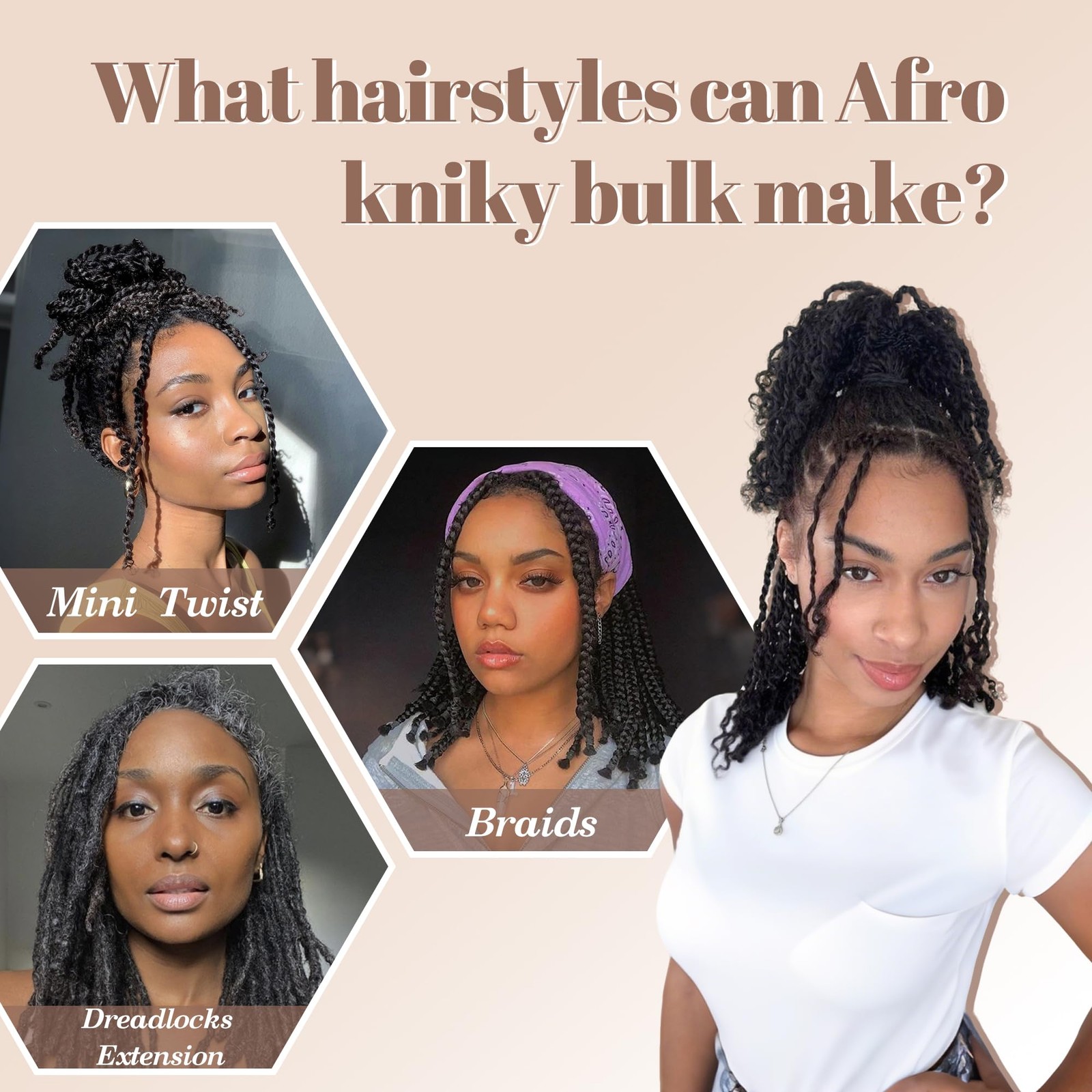 Mibeke Afro Kinky Bulk Human Hair 4C Afro Kinky-Curly Bulk Human Hair For Twist