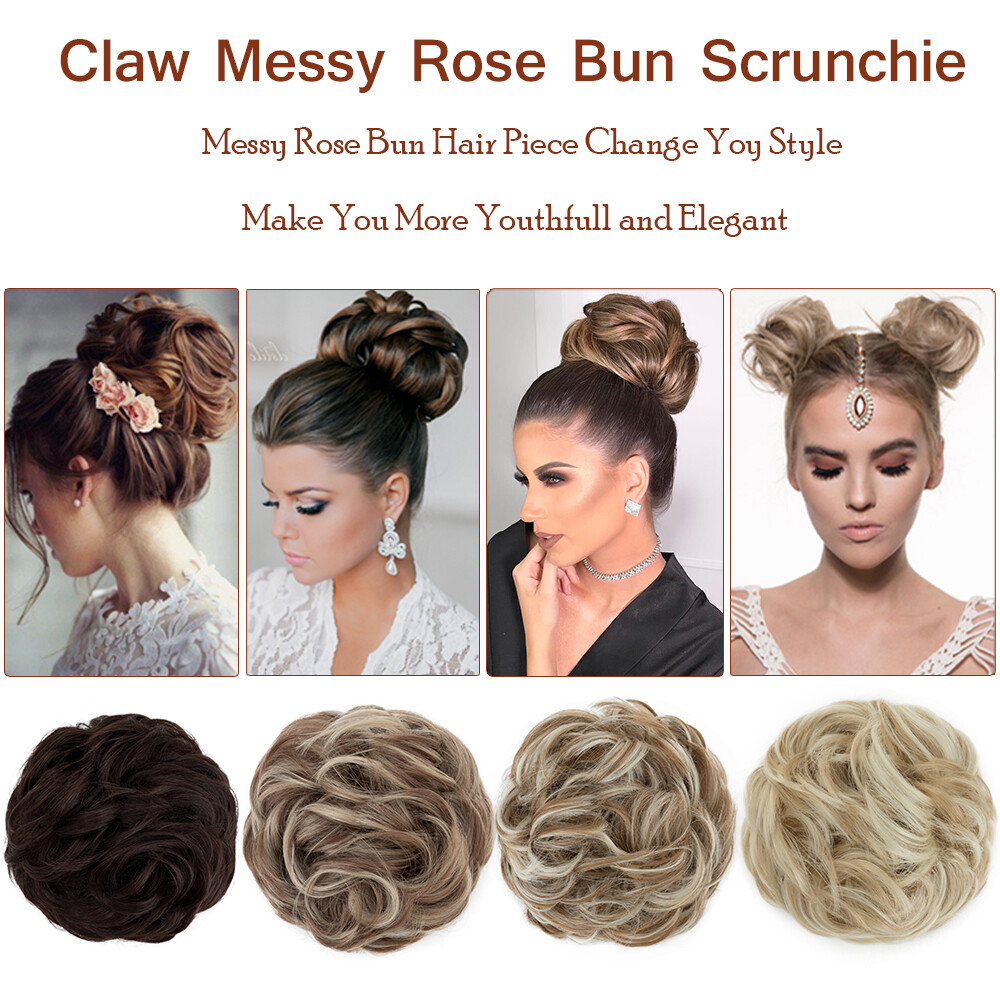 6in Fluffy Claw on Ponytail Clip in Pony Tail Hair Extensions Messy Bun Ponytail