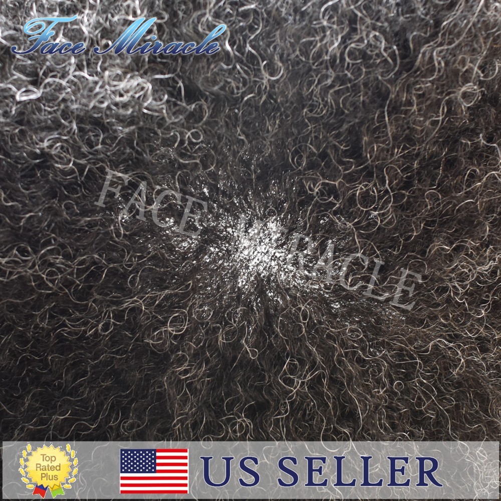 Lace Front Afro Curl Toupee for Black Men Human Remy Hair Mens Hair Units System