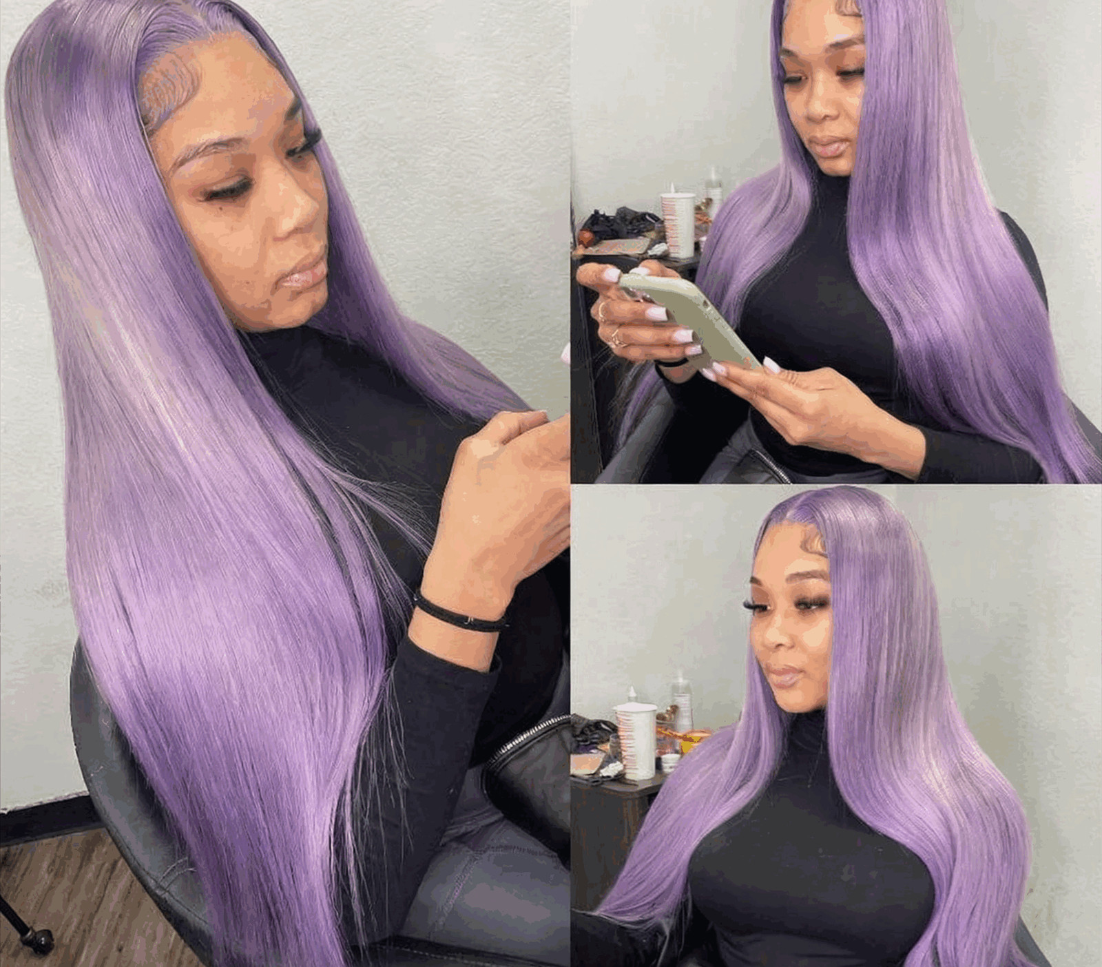 Cyan Blue Body Wave 13×6 Lace Front Wig Human Hair 613 Blonde Green Ombre WIg