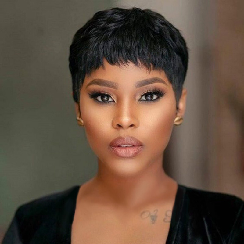 Short Pixie Wigs Brazilian Human Hair Pixie Cut Wigs Short Cute Wigs Natural Wig
