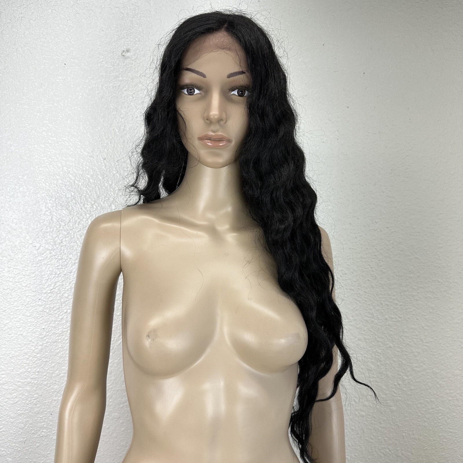 Joedir 26″ Big Curly Wavy Lace Front 1.5″x4.5″ Deep Parting HD Lace Wig 1B Black