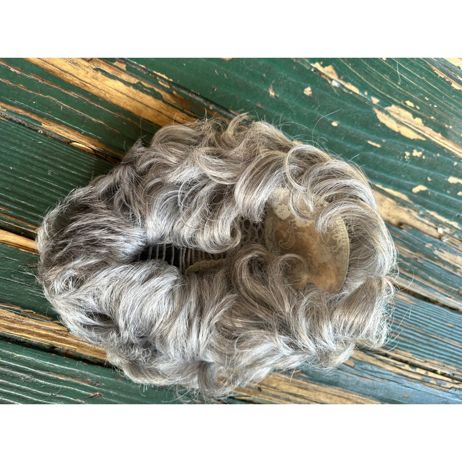 Eva Gabor Gabor of Rome Salt and Pepper Grey Curly Kanekalon Hair Piece Topper