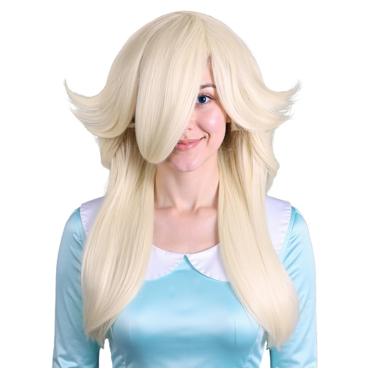 Long Wavy Blonde Princess Cosplay Wig for Women Halloween Party Costume (Big …