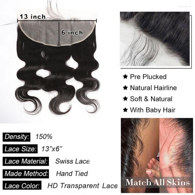 12A BRAZILIAN VIRGIN HUMAN HAIR BODY WAVE HD LACE BUNDLES 13X4/13X6 HD COLOR 1B#